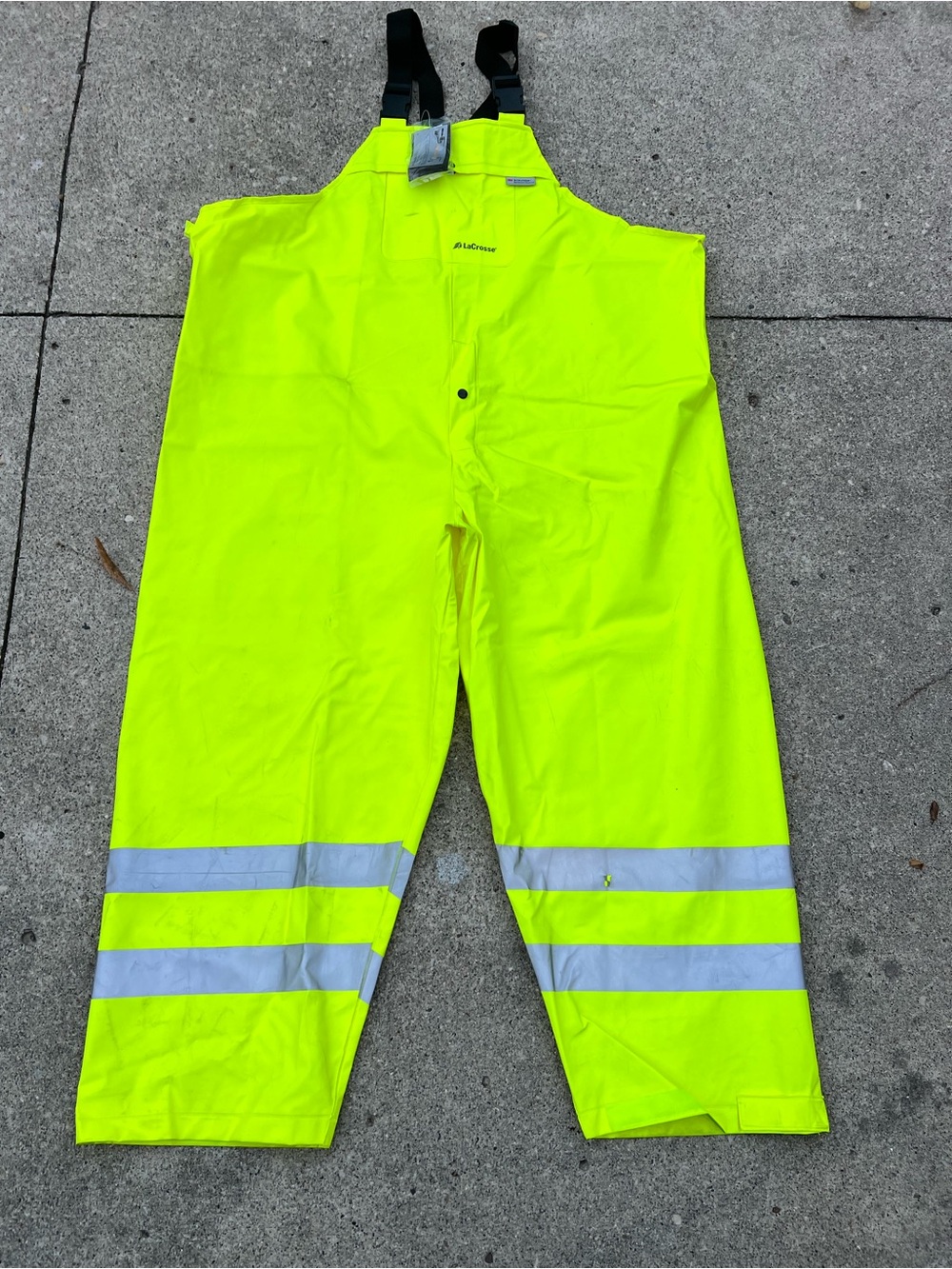 LaCrosse Hi-Vis Yellow Men’s Safety Bib Overpants with Reflective Stripes 3X